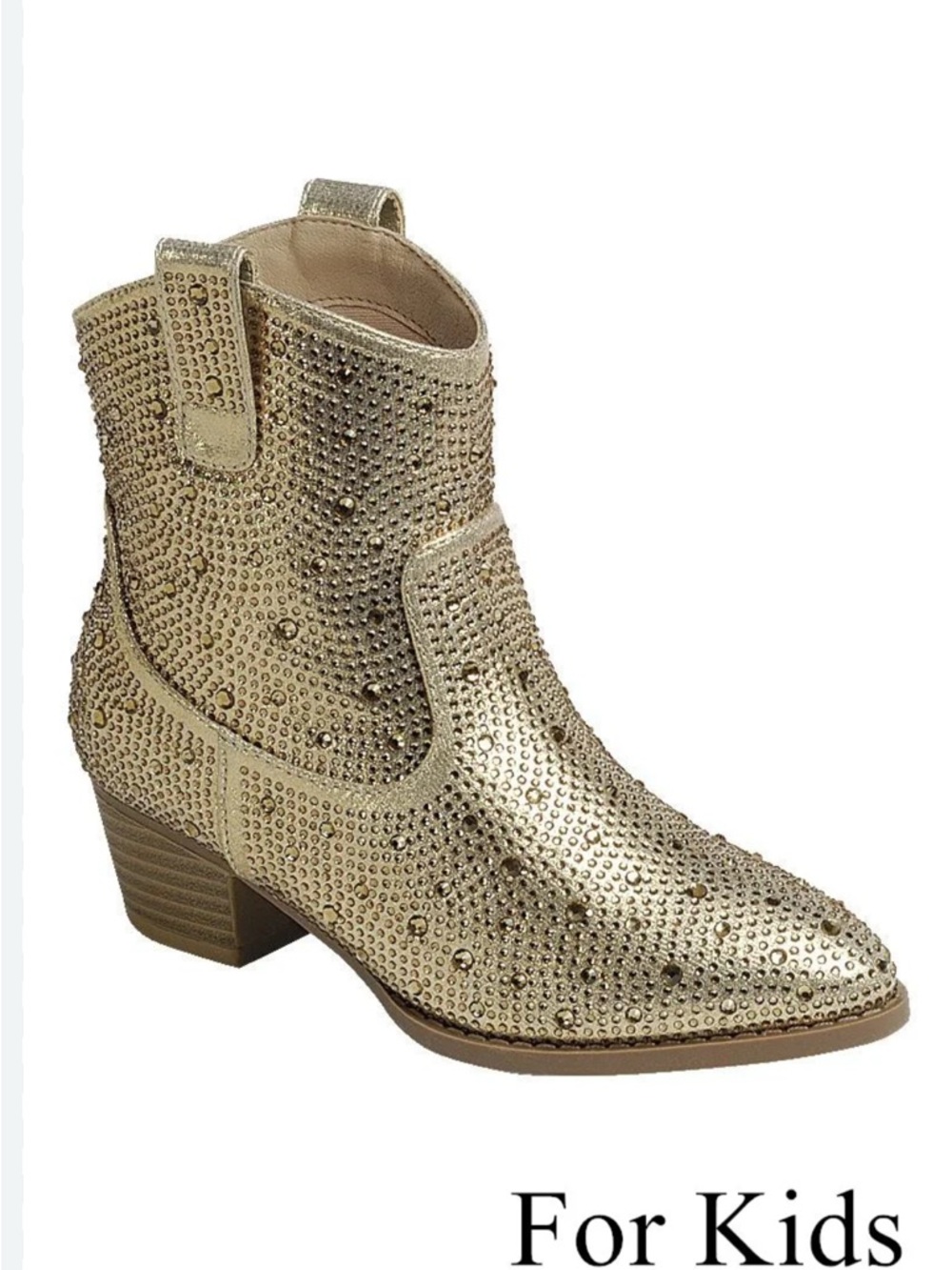 Link Gold Studded Western Ankle Bootie